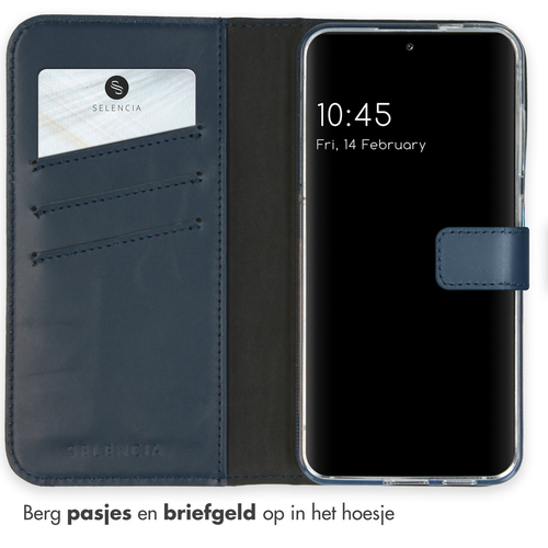 Selencia Echt Lederen Bookcase Samsung Galaxy S24 - Blauw, afbeelding 3