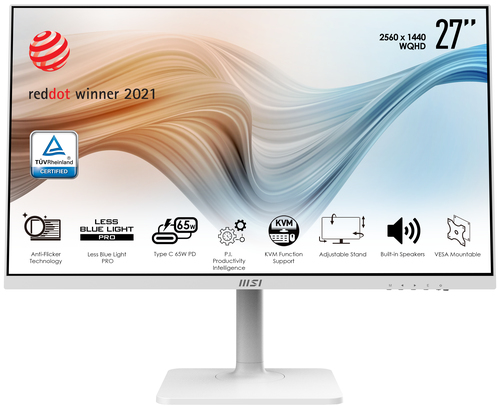 MSI Modern MD272QPW монитор для ПК 68,6 cm (27") 2560 x 1440 пикселей Wide Quad HD LED Белый