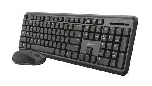 Trust ODY клавиатура Мышь входит в комплектацию Универсальная Беспроводной RF QWERTY Британский английский Черный