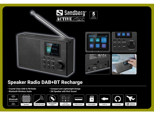 Sandberg Speaker Radio DAB+BT Recharge – image 7