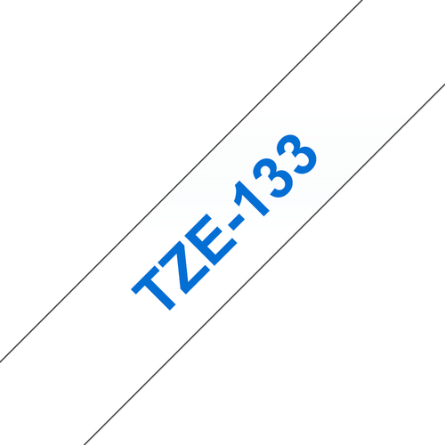Original Brother P-Touch TZE133 12mm Gloss Tape - Blue on Clear - image 1