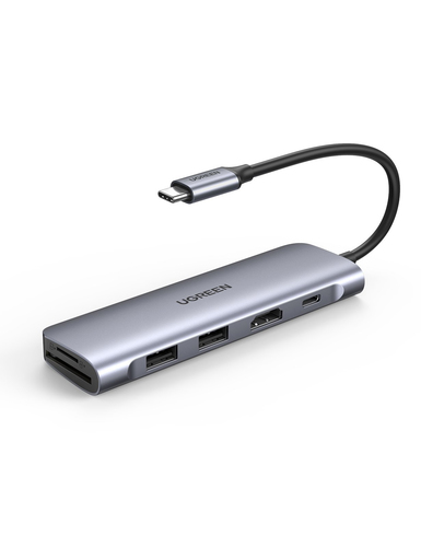 Ugreen 6-in-1 USB C PD USB 3.2 Gen 1 (3.1 Gen 1) Type-C Серебристый