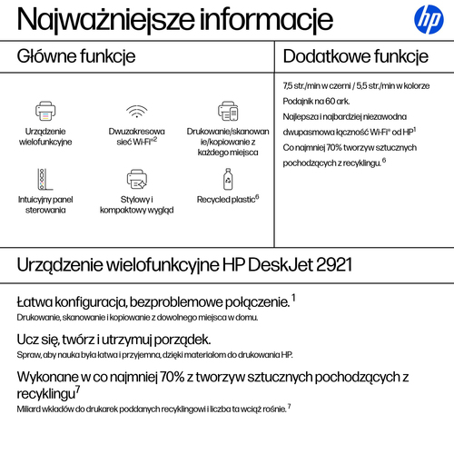HP Inc. Urządzenie wielofunkcyjne DeskJet 2921 All-in-One A24HWB