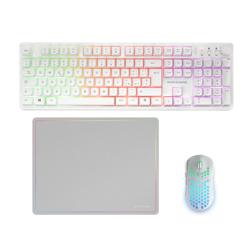 Mars Gaming MCPWXWIT keyboard Mouse included RF Wireless + USB QWERTY Italian White – image 1