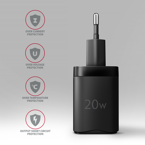 AXAGON Wandladegert 20 W PD 30 Quick Charge 4 - USB-C  USB-A – Foto 6 von 11
