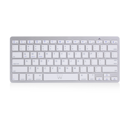Ewent EW3161 keyboard Office Bluetooth QWERTY Spanish Silver, White