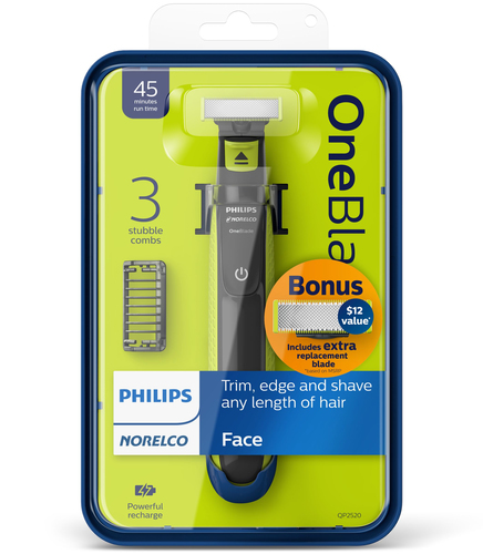 Philips Norelco OneBlade QP2520/72 men's shaver Foil shaver Trimmer Charcoal, Lime – image 2