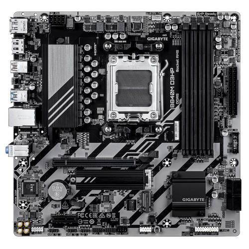 GIGABYTE B840M D3HP Mainboard - AMD B840 - AMD AM5 - DDR5 RAM - Micro-ATX – Foto 2 von 4