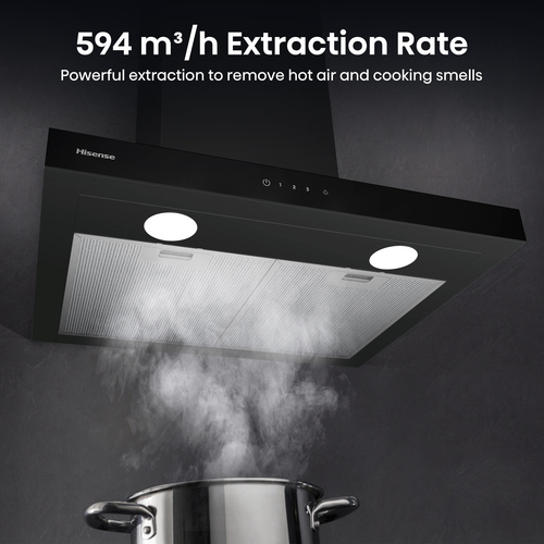 Hisense CH6T14BBUK cooker hood Wall-mounted Black 594 m³/h – image 8
