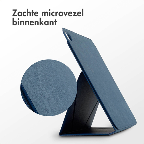 ACCEZZ – High Stand Tablet Case – Bookcase 11″ – Kunst­leder – Magnetische bevestiging – Verstelbare stand – donkerblauw, afbeelding 6