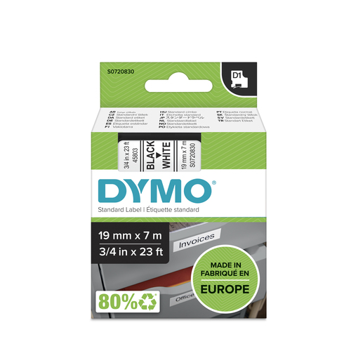DYMO D1-Etikettenband  schwarz auf wei  19 mm x 7 m – Foto 10 von 11