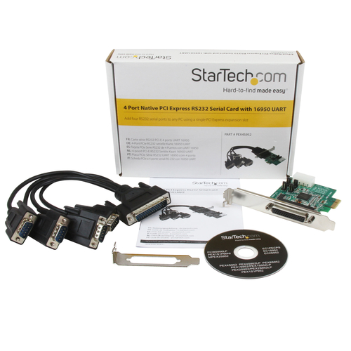 StarTech.com Discontinued and replaced by PEX4S953 - 4 Port Native PCI Express RS232 Serial Adapter Card with 16950 UART - PCIe RS232 Serial Card – image 5
