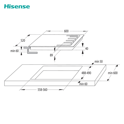 Hisense GM642XHS hob Stainless steel Built-in – image 9