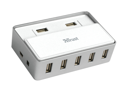 Trust 7 Port USB 2.0 Hub for Mac 480 Mbit/s Valge