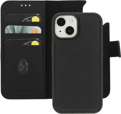 Mobiparts Leather 2 in 1 Wallet Case Apple iPhone 15 Black (iPhone 15) Zwart