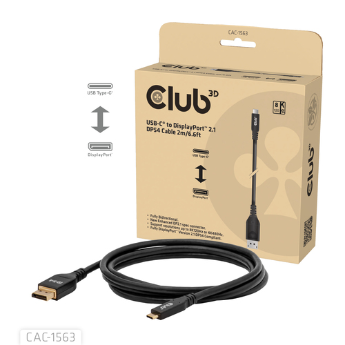 Club 3D USB-C naar DisplayPort 2.1 kabel, afbeelding 2