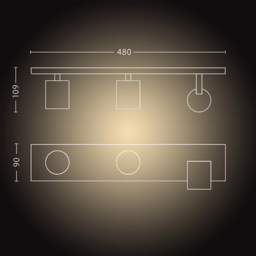 Philips Hue Runner opbouwspot White Ambiance - 3 Spots - Wit + Dimmer, afbeelding 2