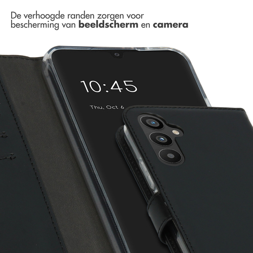 Selencia Echt Lederen Bookcase Samsung Galaxy A34 (5G) - Zwart, afbeelding 4
