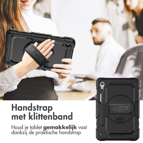 Accezz Rugged Backcover Shoulder Strap voor de Samsung Galaxy Tab S9 FE 10.9 inch / Tab S9 11.0 inch - Zwart, afbeelding 4