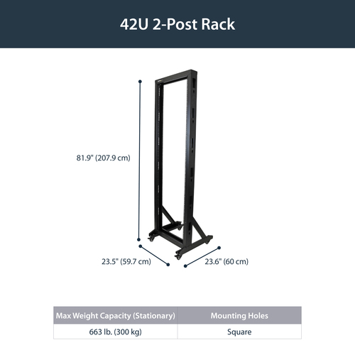 StarTech.com 42U 2-Post Open Frame Server Rack – image 9