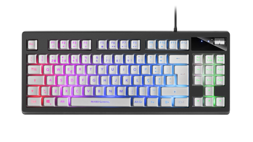 Mars Gaming MKAXWPT TKL H-Mech Compact Keyboard RGB Lighting 9 Effects Gel Wrist Rest White Portuguese Language – image 1