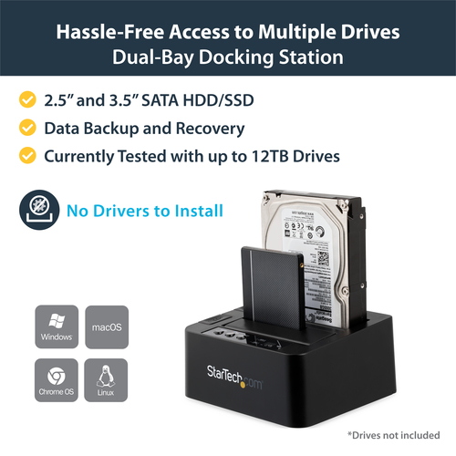 StarTech.com Dual Bay Hard Drive Duplicator, Standalone USB 3.0 (5 Gbps) / eSATA to 2.5/3.5" SATA III HDD/SSD Cloner/Copier, Hard Drive Docking Station, Hard Di – image 6