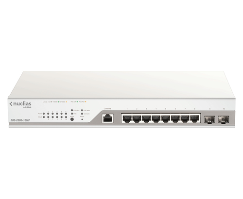 D-Link 10-Port Gigabit PoE+ Nuclias Smart Managed Switch including 2x SFP Ports
