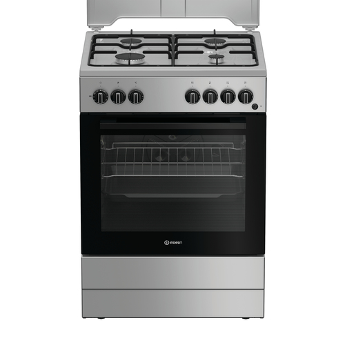 Indesit I6G3PMS Freestanding cooker Electric Gas Silver