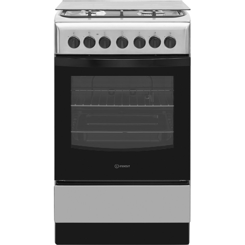 Indesit IS5G5PHX/PO cooker Freestanding cooker Gas Black, Stainless steel