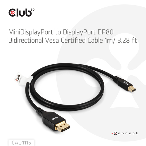 Club 3D CAC-1116 DisplayPort kabel 1m – billede 3