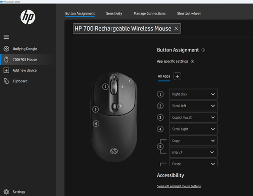 HP 700 Oplaadbare Draadloze Muis, afbeelding 7