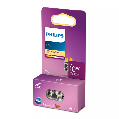 Philips 8720169300590 LED лампа Теплый белый 2700 K 1 W G4 F