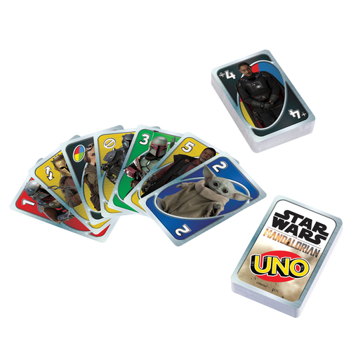 Mattel Games UNO Star Wars The Mandalorian, baraja temática
