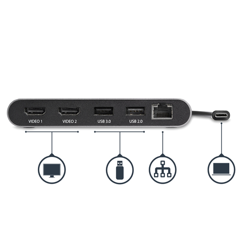 StarTech.com Dual 4K Monitor Mini Thunderbolt 3 Dock with HDMI - Mac & Windows Docking Station - Discontinued, Limited Stock, & Replaced by TB3DKM2HDL (TB3DKM2H – image 3