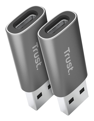 Trust CALYX USB-A TO USB-C ADAPTER 2PACK USB Hub Grijs – Photo 4 sur 8