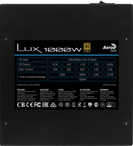 Aerocool LUX1000 PC Power Supply – image 5