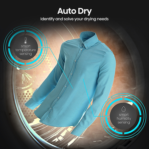 Hisense 9 kg heat pump dryer with AutoDry for precise drying, a quick Refresh program for lightly worn clothes and an AllergyCare cycle for cleaner results. Eas – image 9