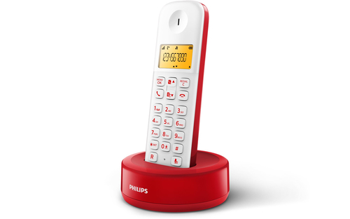 Philips D1301WR/96 telephone Caller ID Red, White