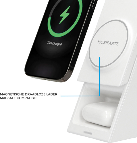 MagSafe geschikte 3-in-1 Oplader! Ontdek de Mobiparts 3-in-1 oplader - jouw ultieme laadoplossing! Geef je iPhone, AirPods en Apple Watch een, afbeelding 3