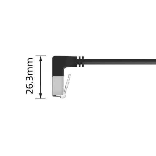 CAT6A UFTP SL D/D-ANG BK 1.00M. 1 stk, afbeelding 2