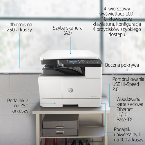 Drukarka wielofunkcyjna laserowa HP LaserJet MFP M438n | WI-FI | Mono | USB | AirPrint | LAN