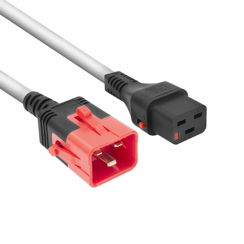 POWERCORD C19L-C20DL WH 1.0M. 1 stk
