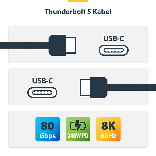 STARTECH 80cm Thunderbolt 5 Cable 8K, afbeelding 9