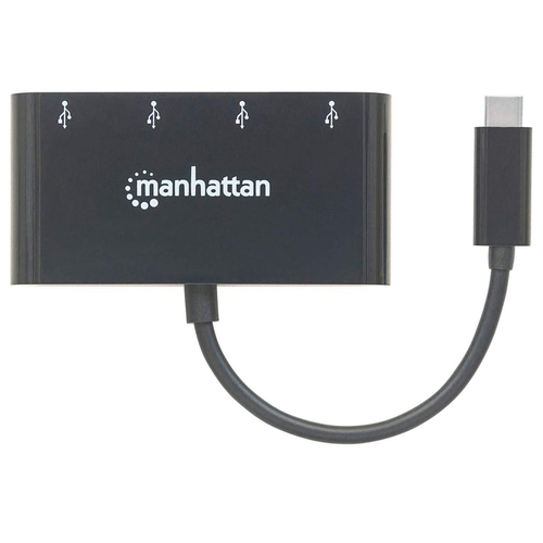 Manhattan Hub/dock USB-C, puertos (4): 4x USB-A, 5 Gbps (USB 3.0), Alimentado por USB (no requiere alimentación externa), equivalente a HB30C4AB imagen 4