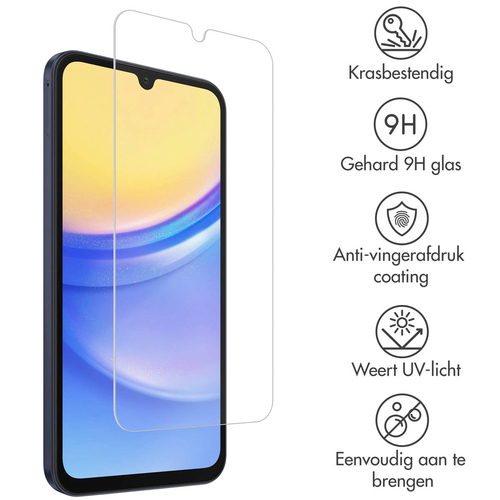 Accezz Gehard Glas Screenprotector Samsung Galaxy A15 (5G/4G), afbeelding 2