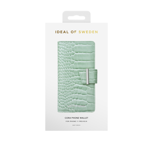 iDeal of Sweden Cora Phone Wallet iPhone 11P/XS/X Mint Croco – image 8