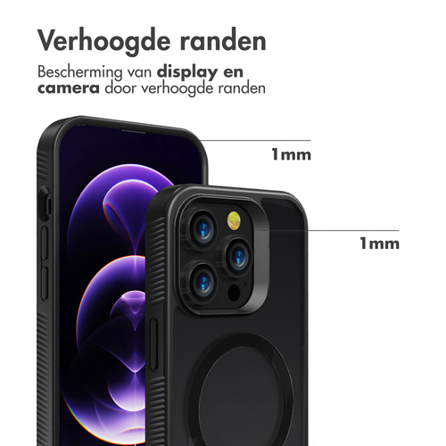 Accezz Rugged Frosted Backcover met MagSafe iPhone 14 Pro - Zwart, afbeelding 7