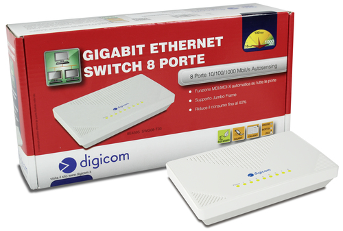 Digicom SWG08-T03 Gigabit Ethernet (10/100/1000) White – image 3