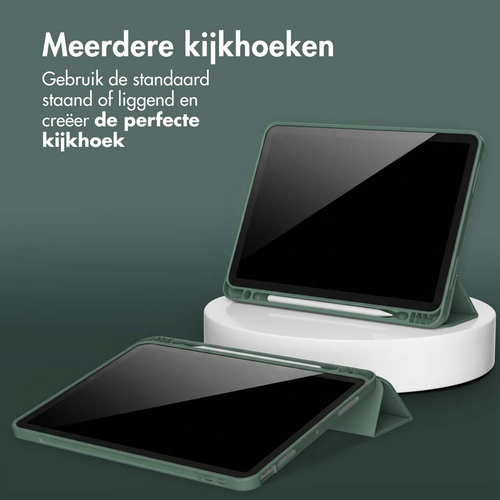 Accezz Smart Silicone Bookcase iPad Air 13 inch (2024) M2 - Donkergroen, afbeelding 2