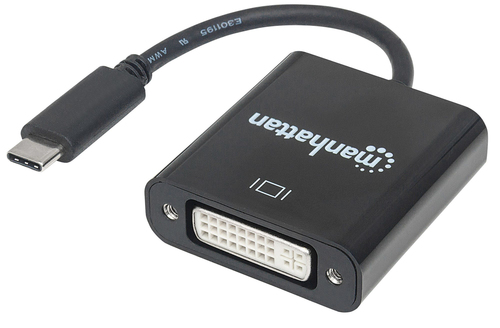 Manhattan USB-C to DVI-D Converter Cable, 4K@30Hz, Black